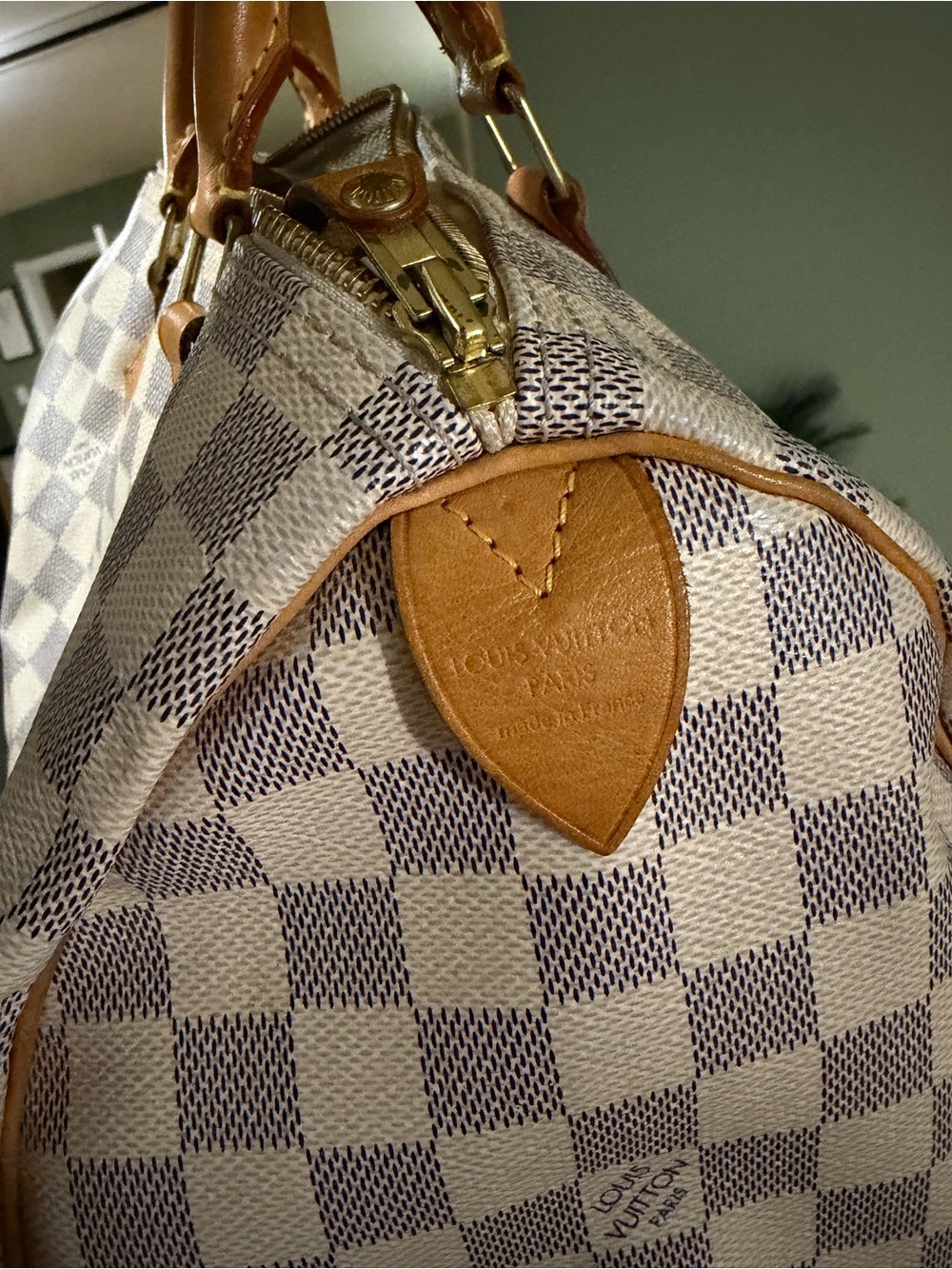 Louis Vuitton Speedy 30 Damier Azur Satchel in White & Blue with dust bag - Picture 7 of 7